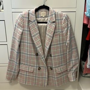 Sezane pastel blazer coat, perfect for fall